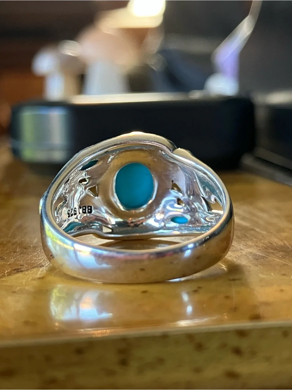Sleeping Beauty Turquoise Sterling Silver Ring Size 9